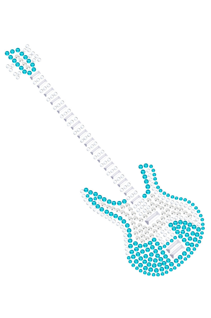 Guitar (Blue Austrian crystal) - Womens T-shirt