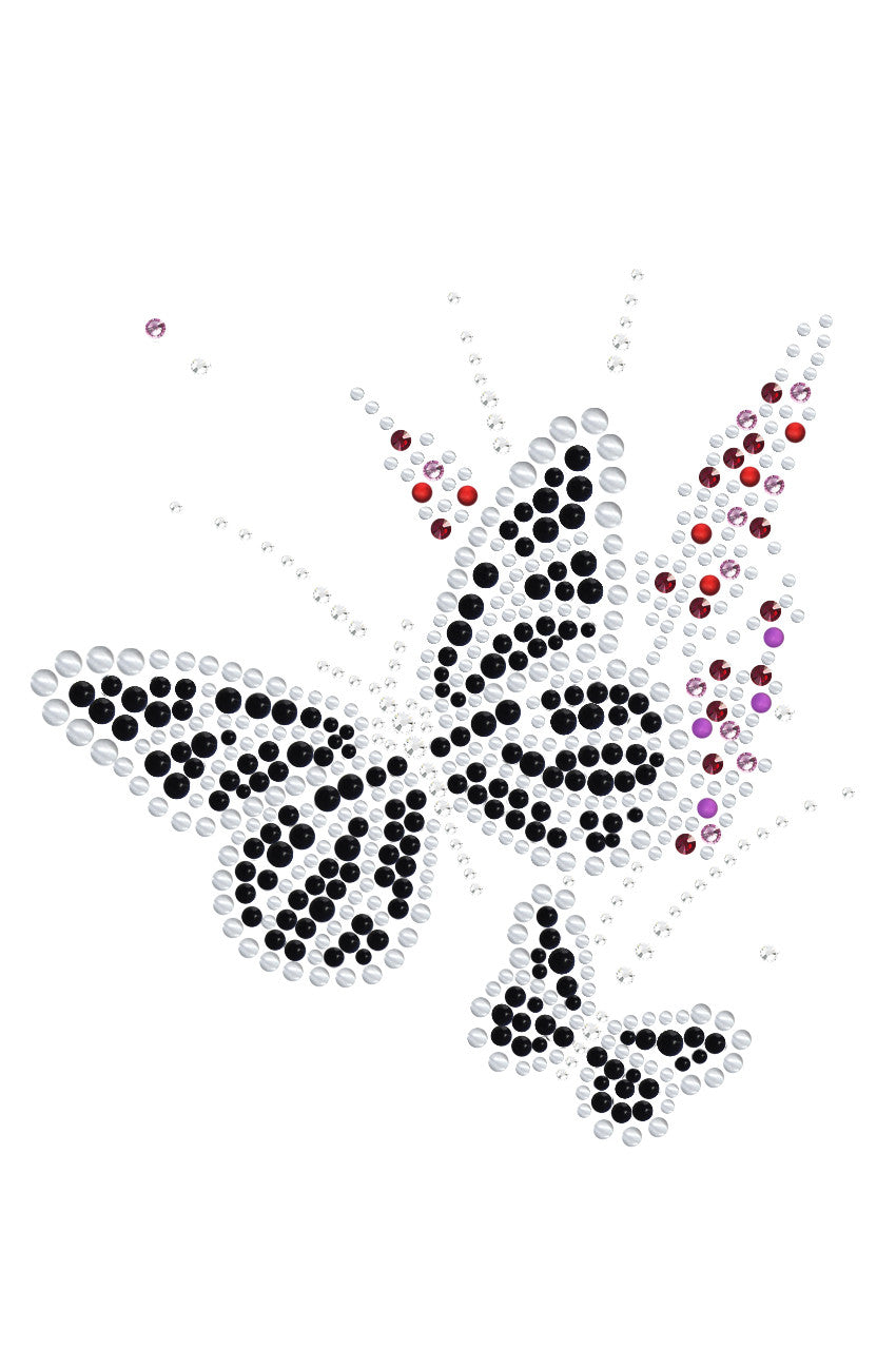 Black Butterfly with Flowers - Bandannas