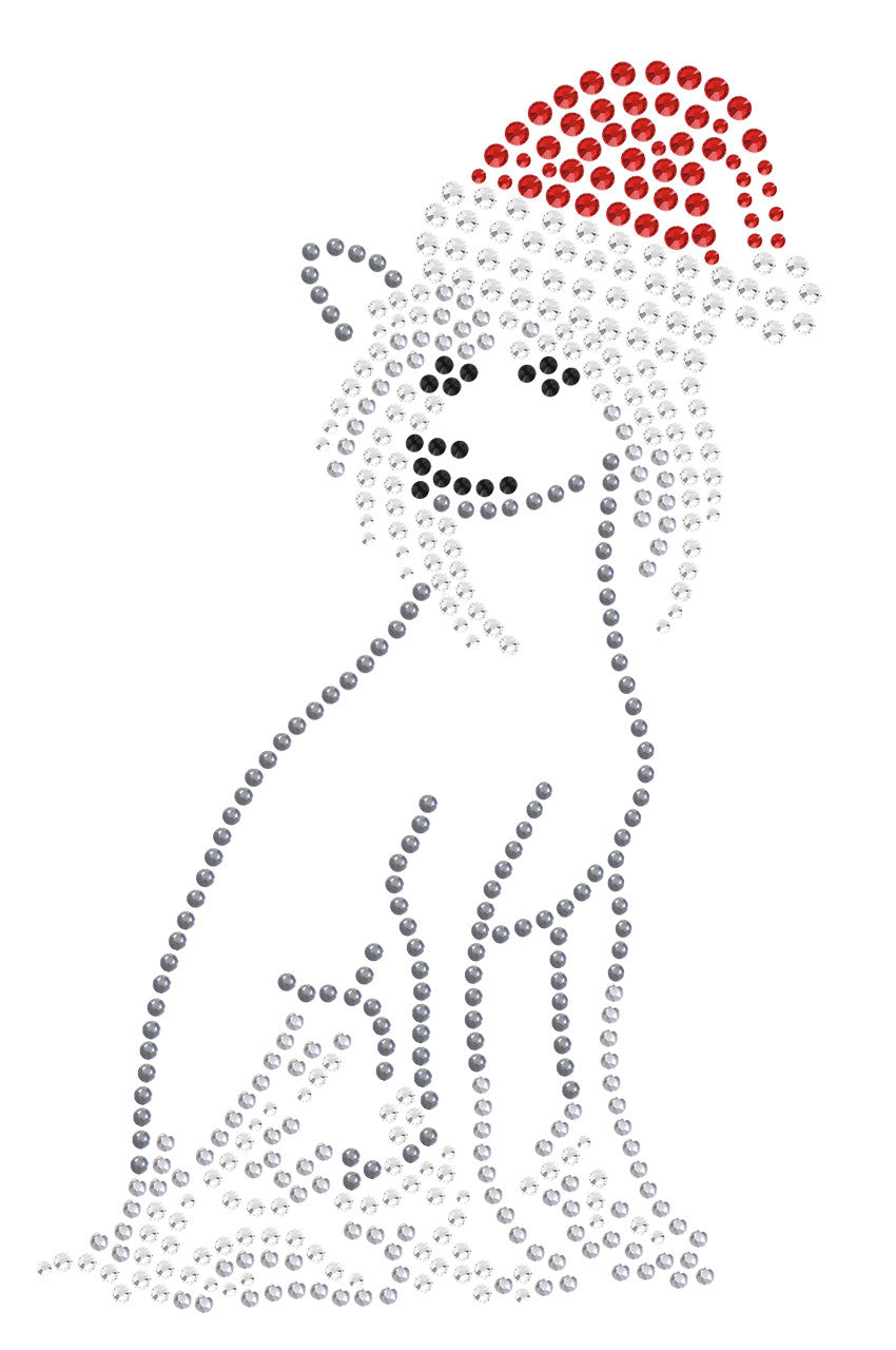 Chinese Crested with Santa Hat - Womens T-shirt