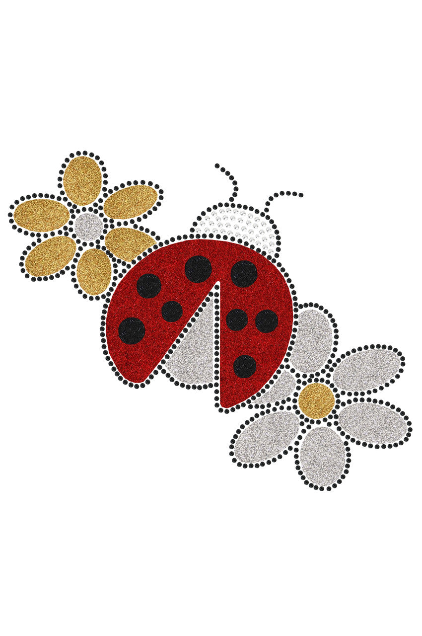 Glitter Ladybug & Daisies - Womens T-shirt