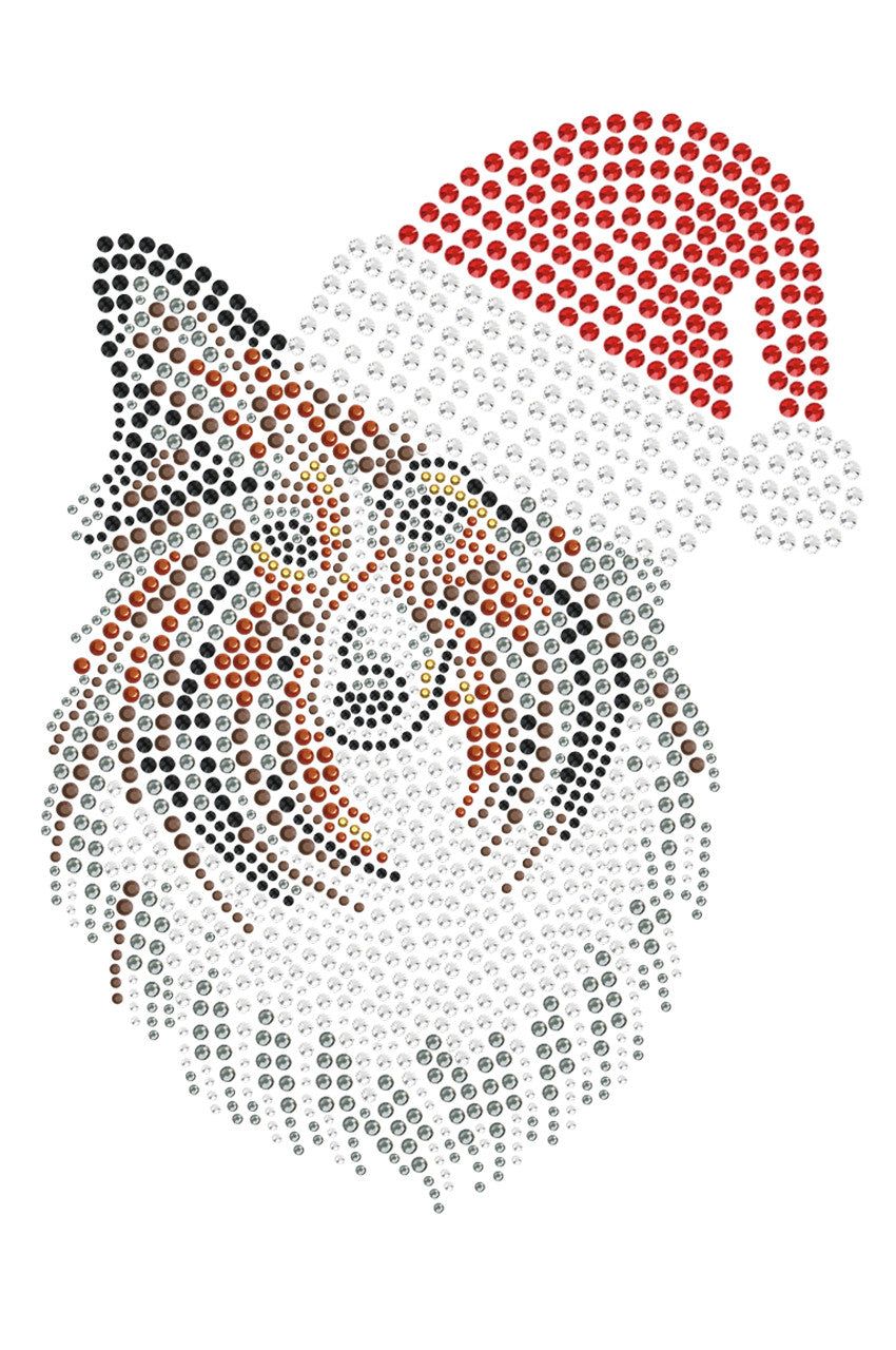Sheltie Face with Santa Hat - Womens T-shirt
