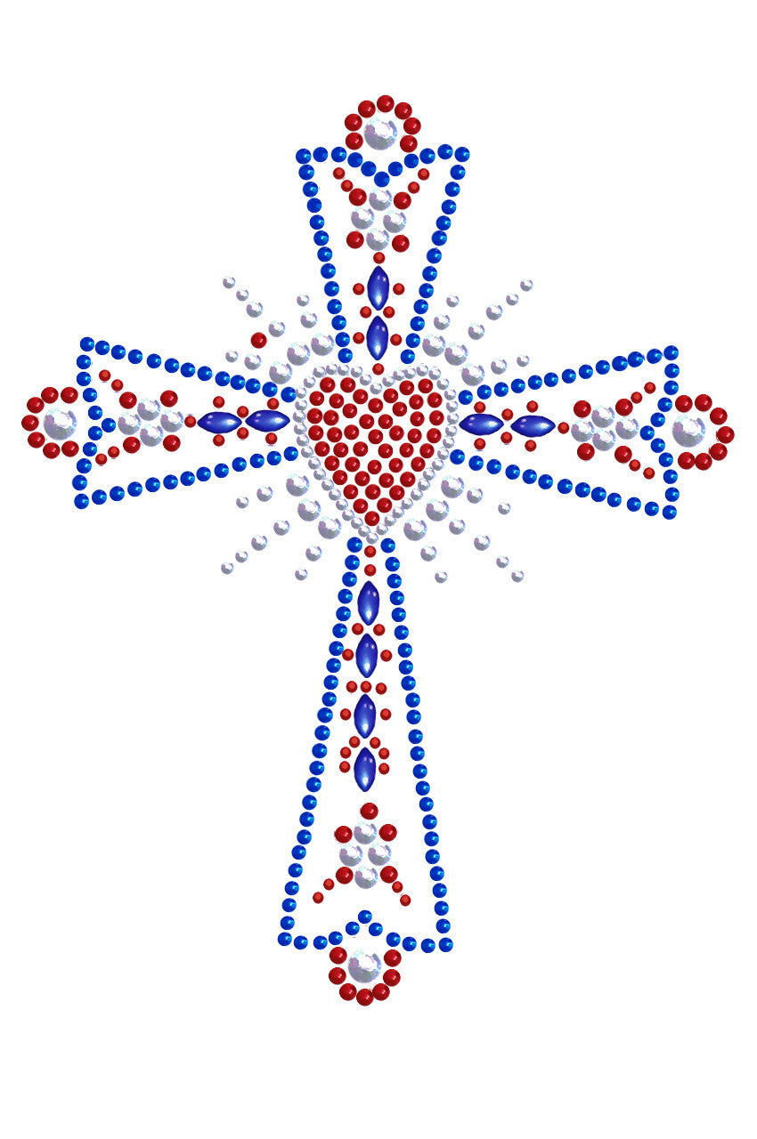 Cross (Red, White & Blue) - Womens T-shirt