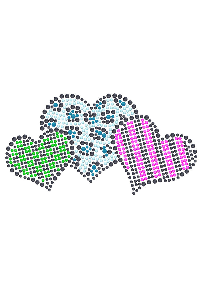 Leopard, Checks, & Stripes Multicolor Hearts - Women's T-shirt