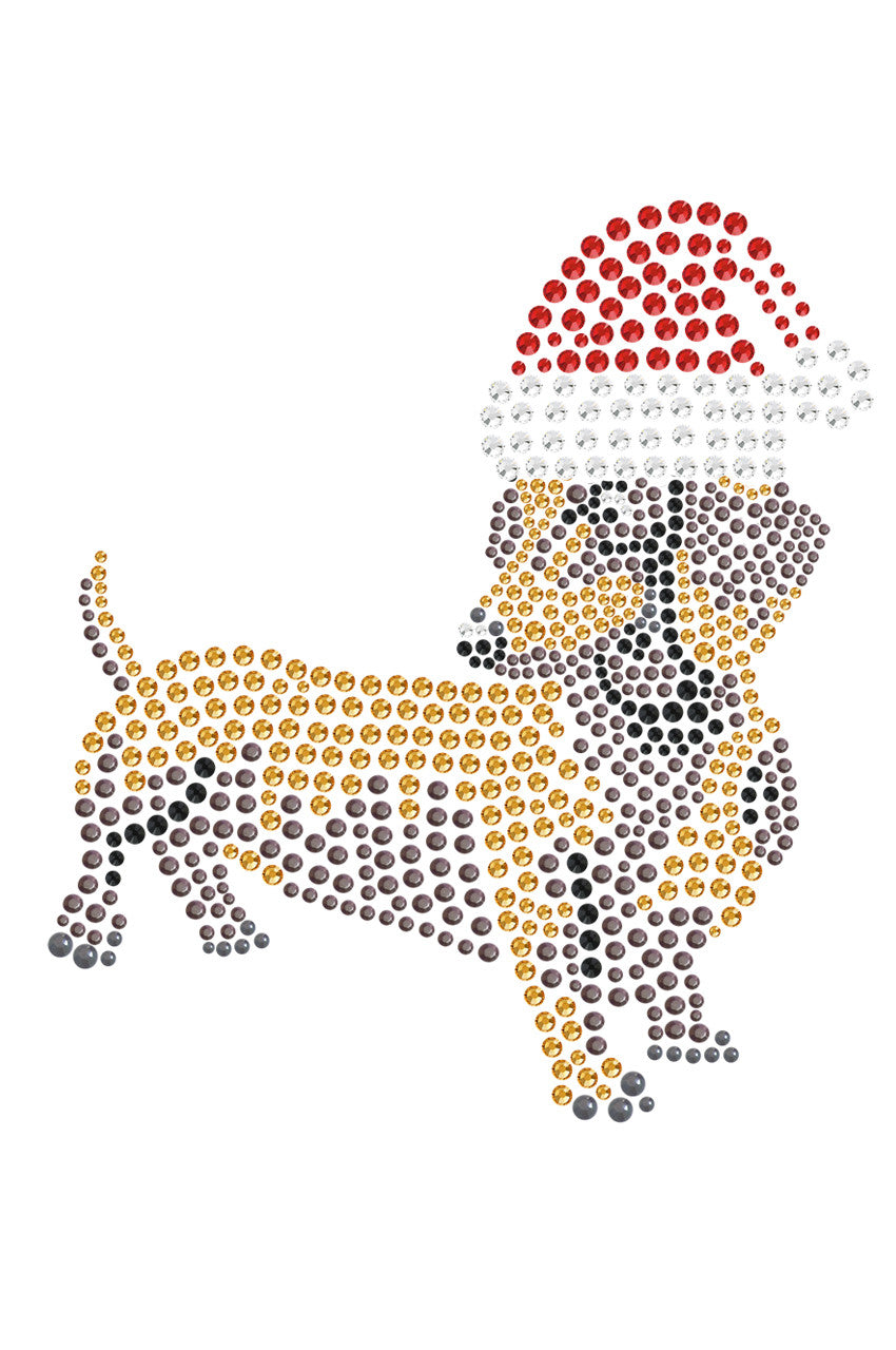 Dachshund 2 with Santa Hat - Womens T-shirt