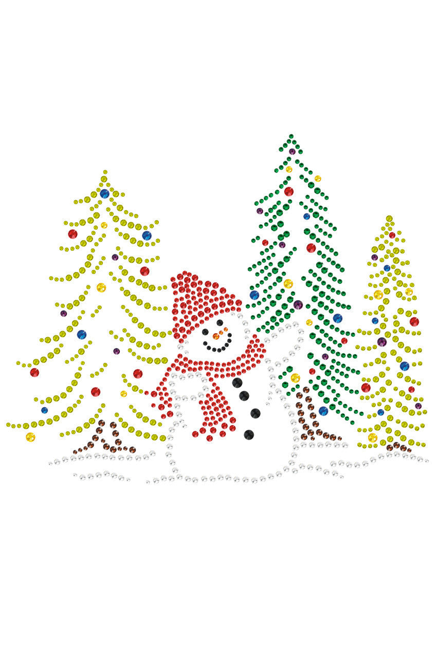 Snowman in Trees - Womens T-shirt
