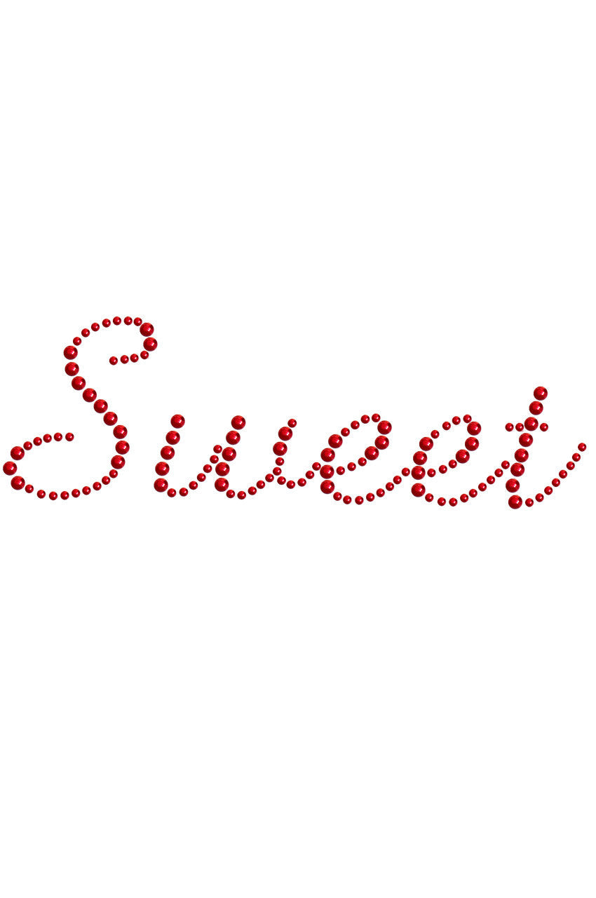 Sweet (Red Rhinestuds) - Womens T-shirt