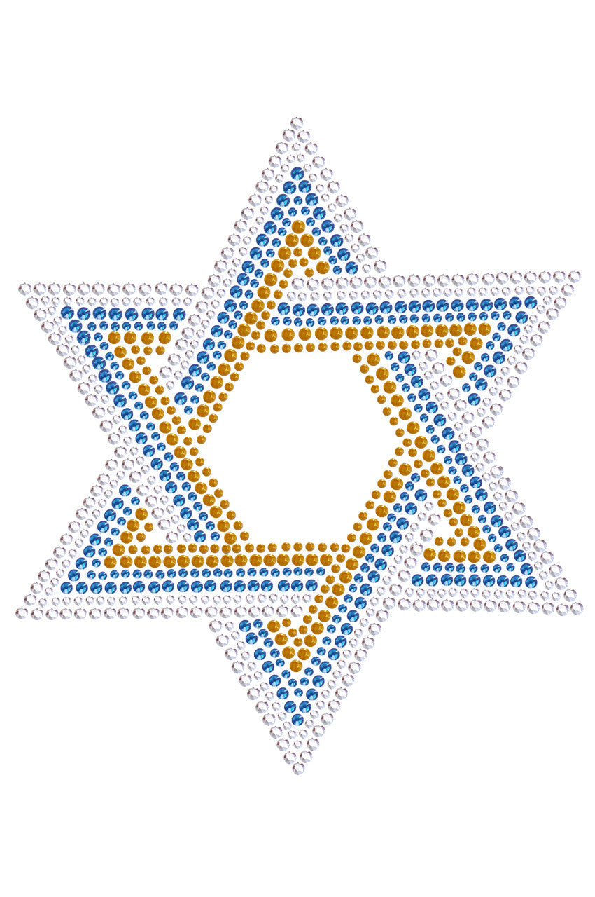 Star of David - Large (Blue, Silver, & Gold) - Womens T-shirt