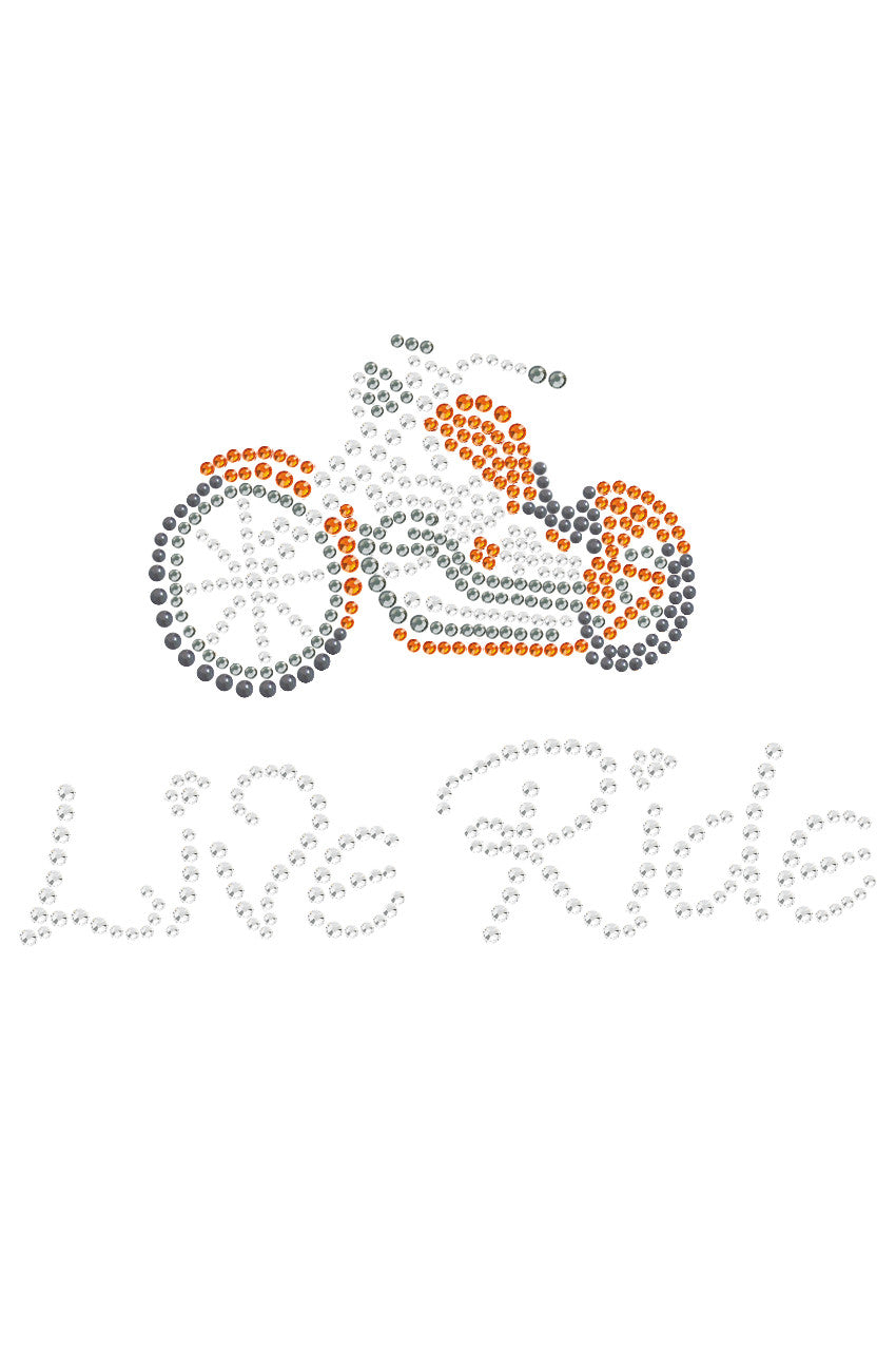 Live - Ride - Orange Motorcycle - Womens T-shirt