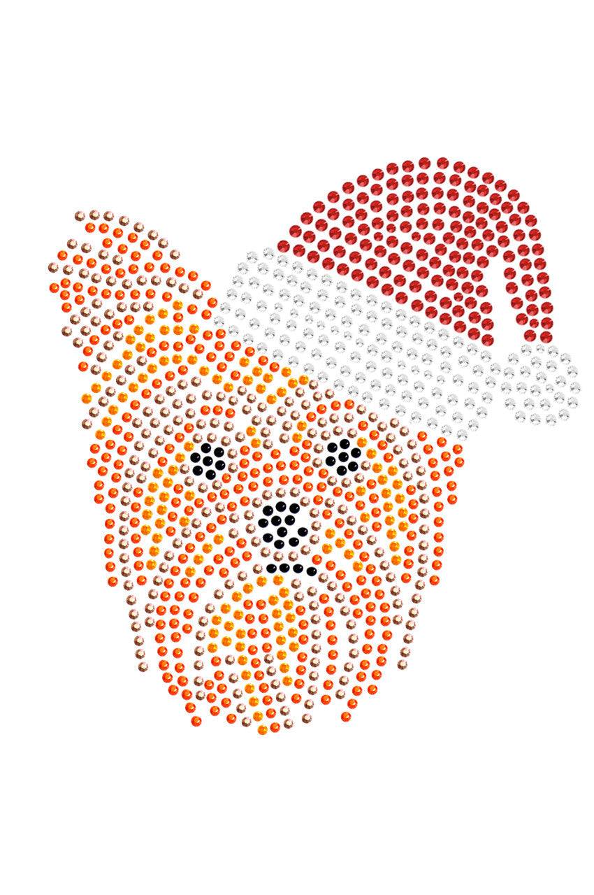 Yorkie Face 2 with Santa Hat - Womens T-shirt