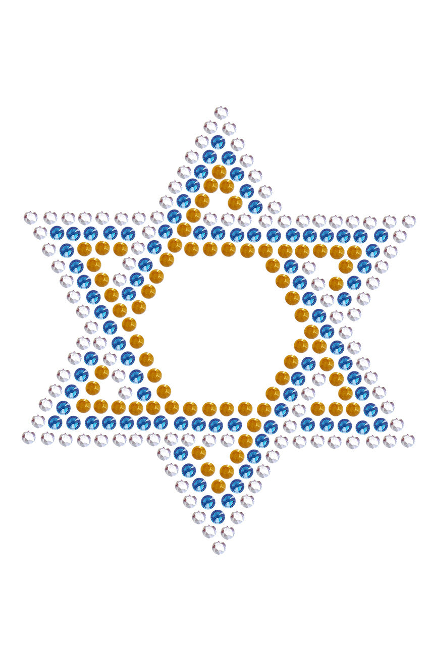 Star of David Blue & Gold (Small)- Bandanna