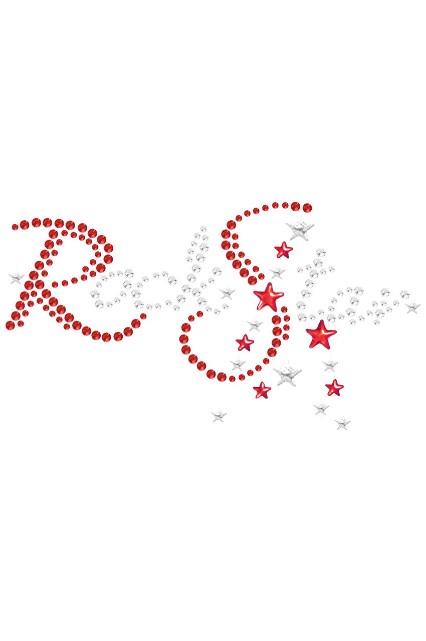 Rock Star (Red Austrian crystal Rhinestones) - Womens T-shirt