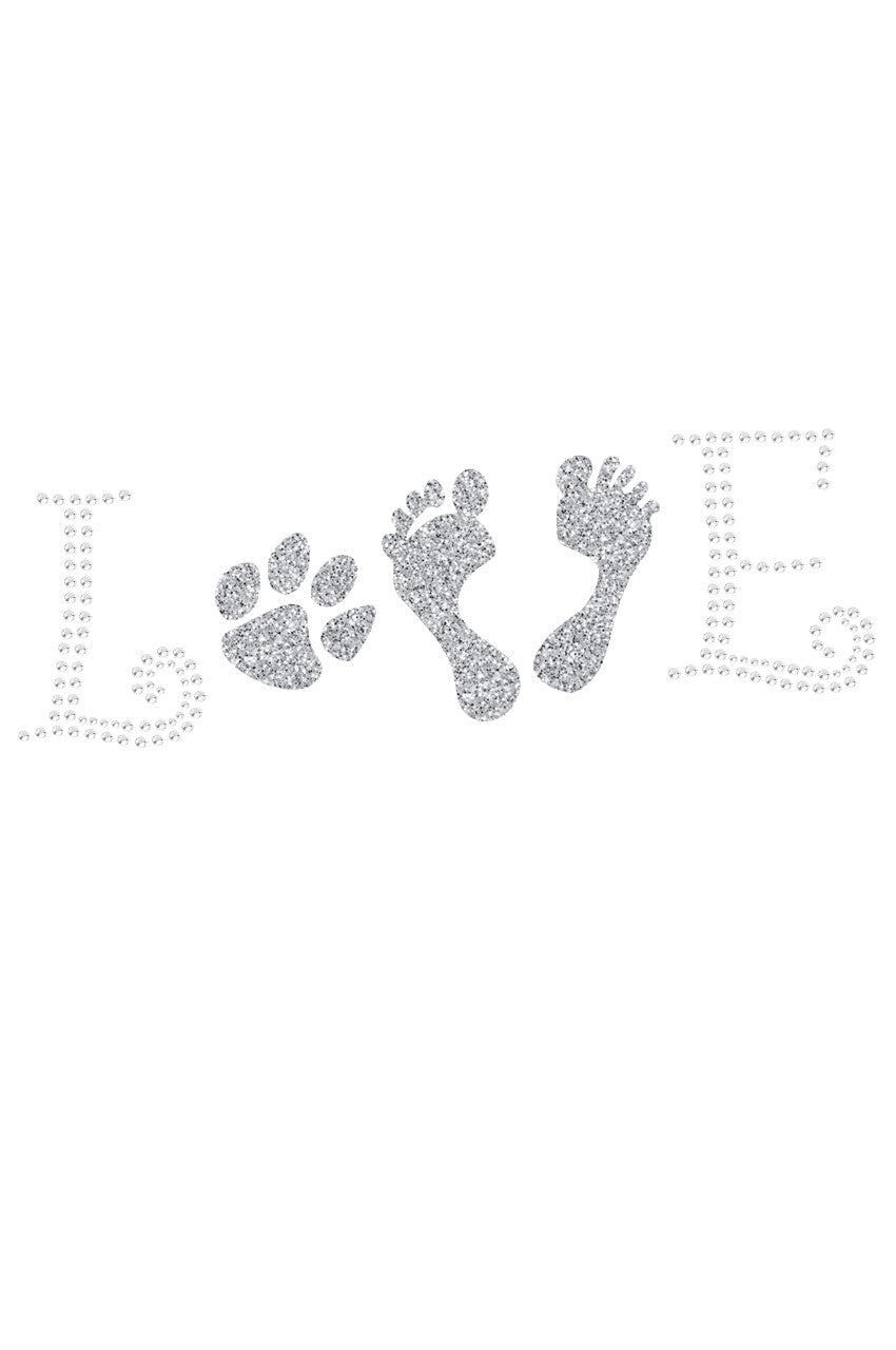 Love with Paw & Feet - Womens Tee