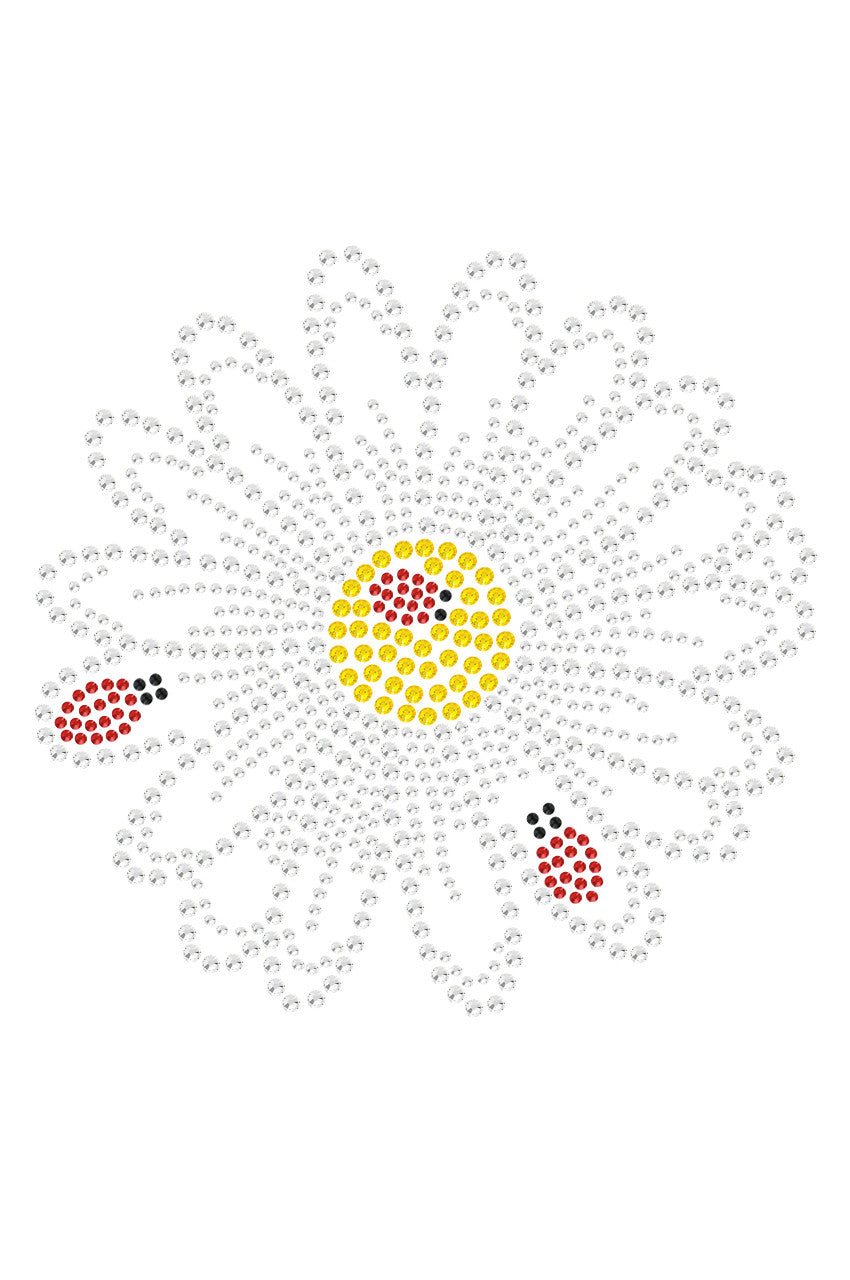 Large Daisy with Lady Bugs - Womens T-shirt