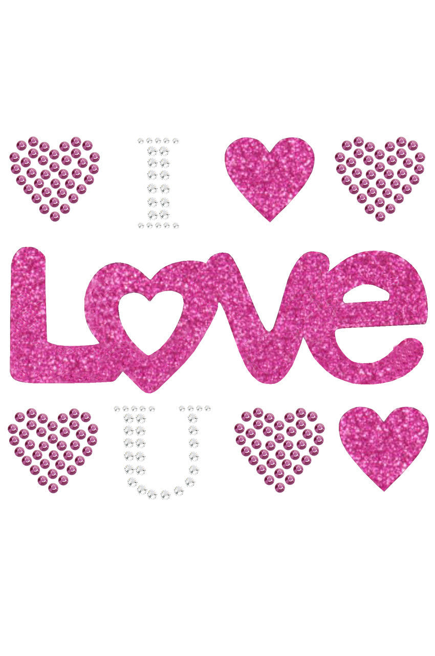 I Love You (Pink Glitter) Bandanna
