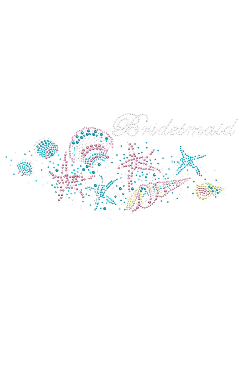 Bridesmaid with Seashells- Womens T-shirt