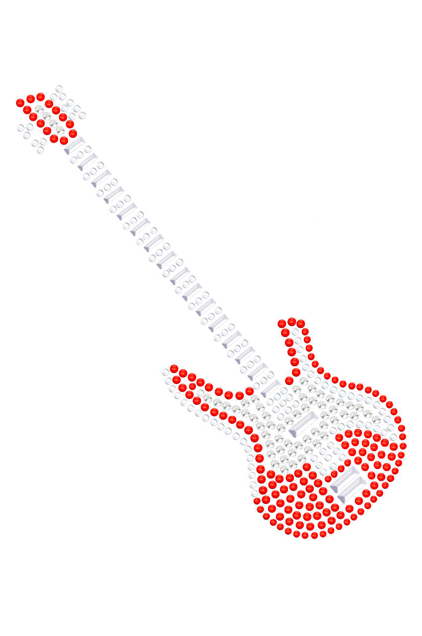 Guitar (Red Austrian crystal) - Womens T-shirt