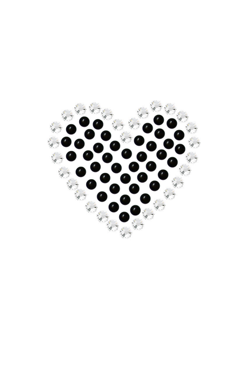 Black Rhinestone Heart Bandanna