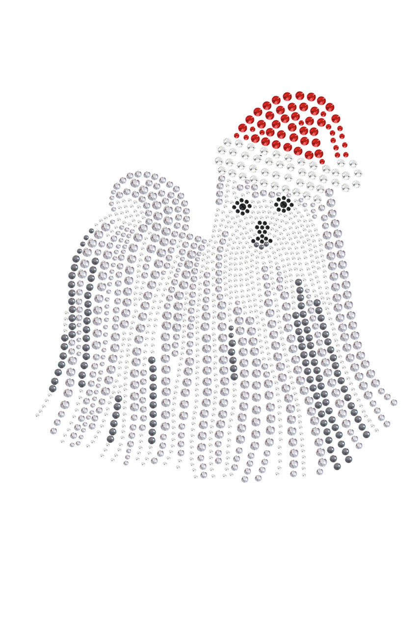 Maltese with Santa Hat - Womens T-shirt