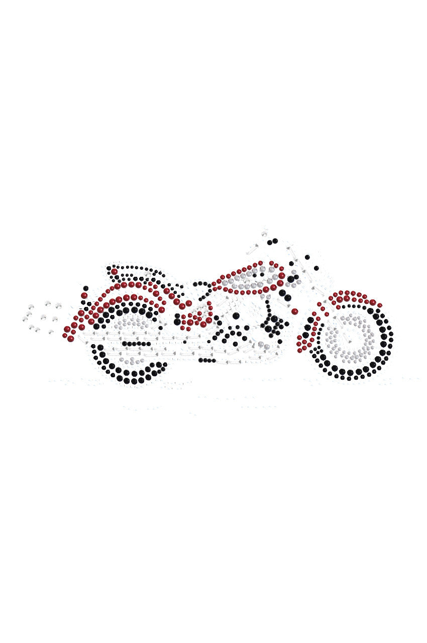 Motorcycle - Large Red & Black - Womens T-shirt