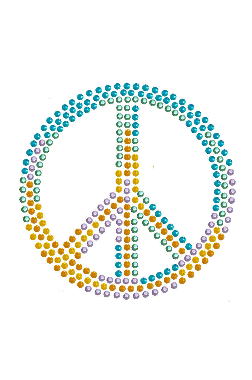 Peace Sign (Blue, Orange, Yellow, & Green) - Bandanna
