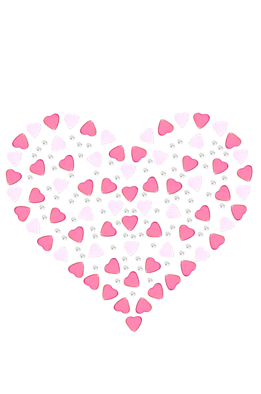 Pink Nailhead Hearts - Womens T-shirt