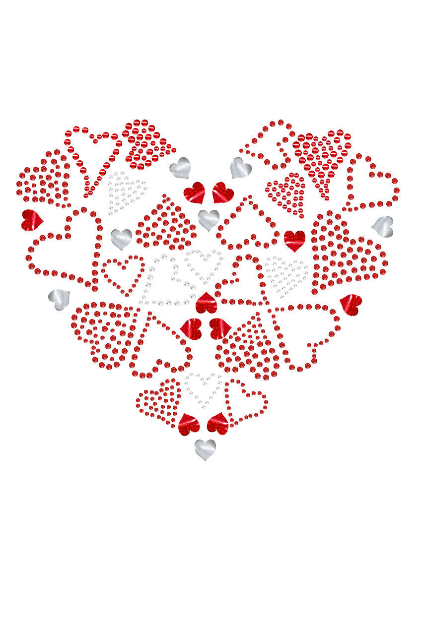 Red Heart with Hearts - Womwns Tee
