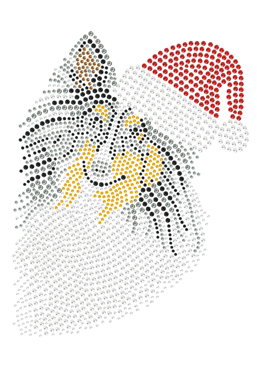 Sheltie Face (Tri Color) with Santa Hat - Womens T-shirt