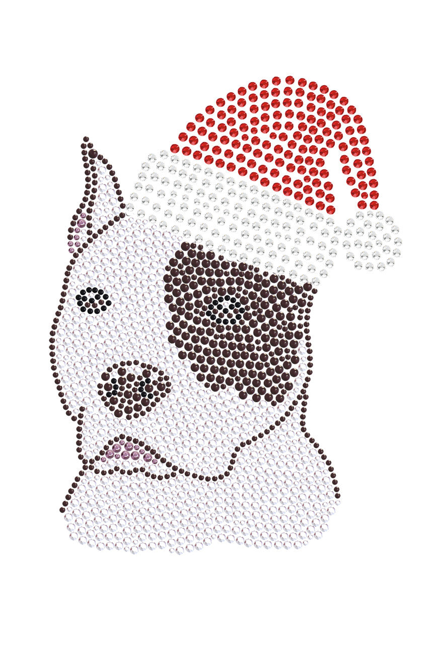 Pit Bull with Santa Hat - Womens T-shirt