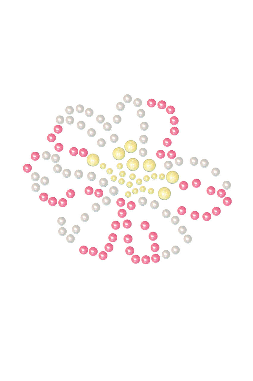 Pink & Yellow Pearl Flower - Womens T-shirt
