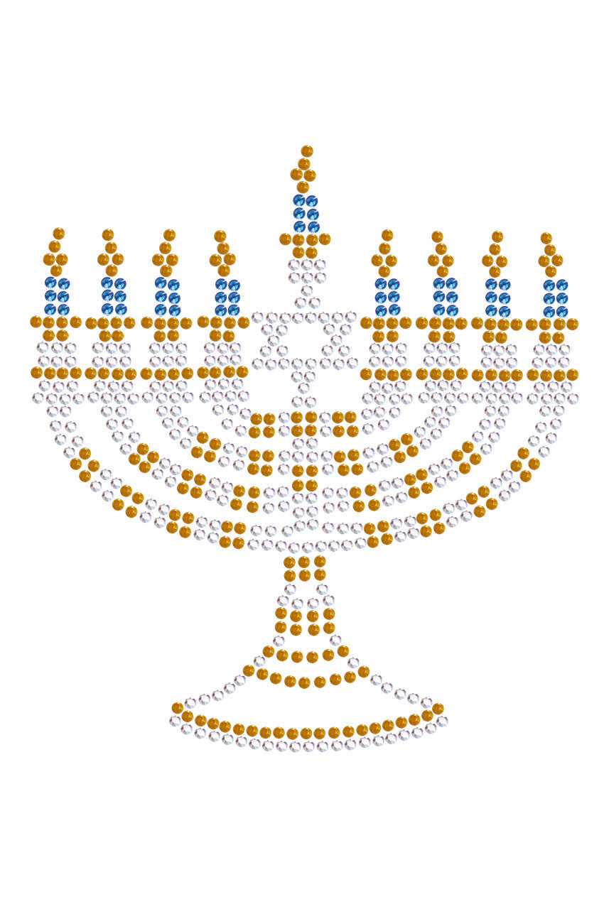 Menorah - Small (Blue, Silver, & Gold) - Women's T-shirt