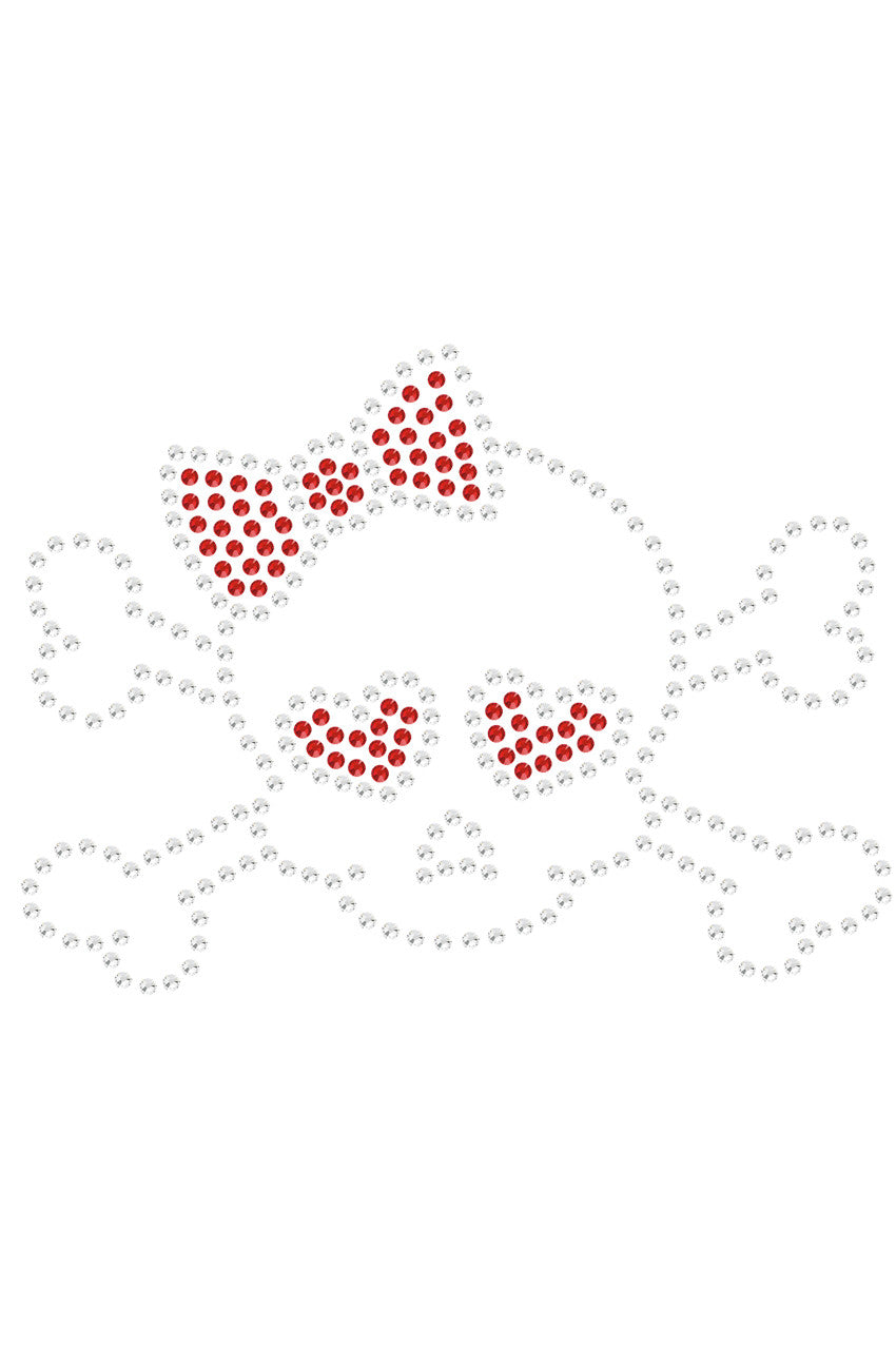 Skull with Red Bow - Womens T-shirt