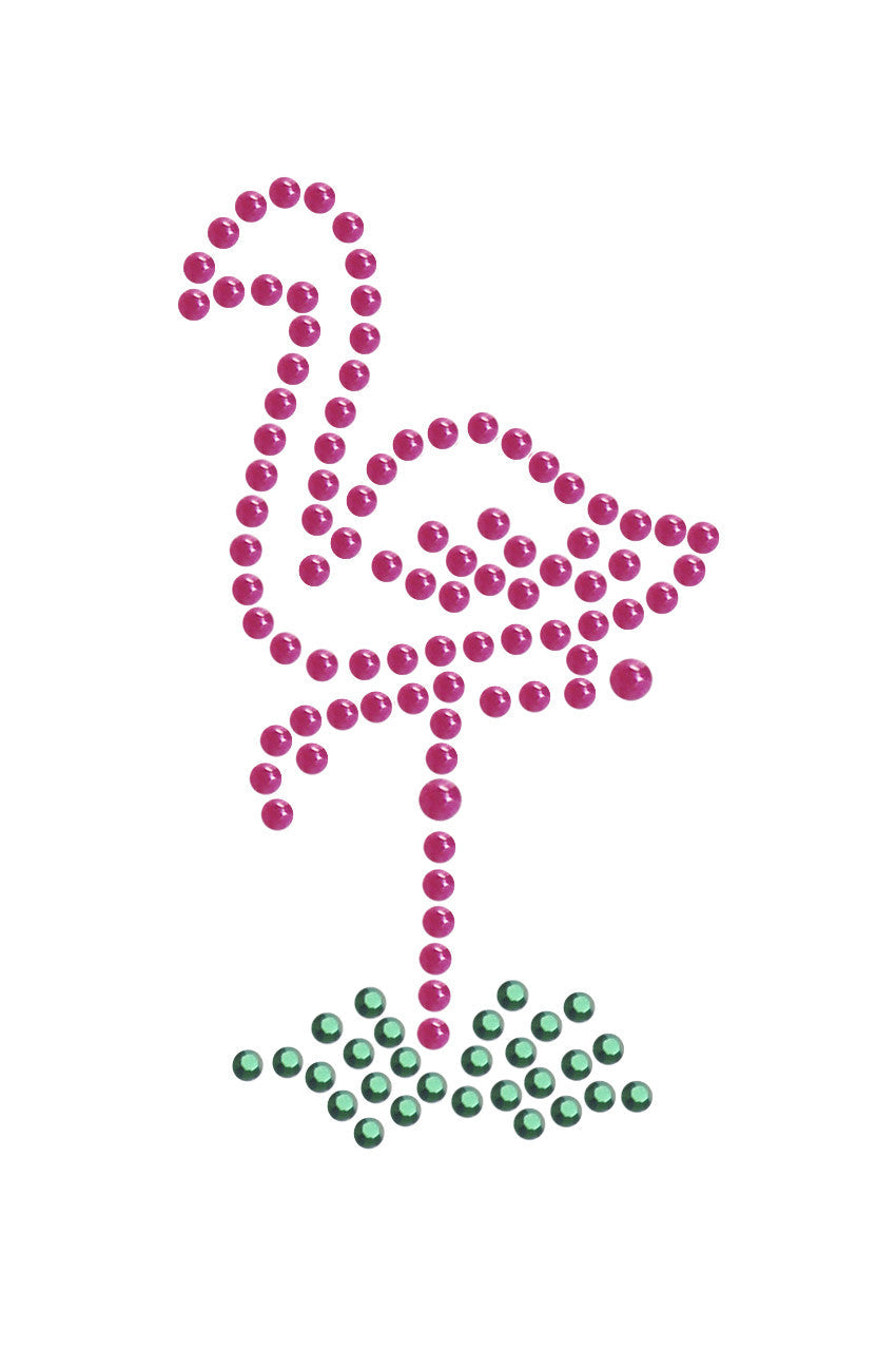 Pink Flamingo in Grass (Small) - Womens T-shirt