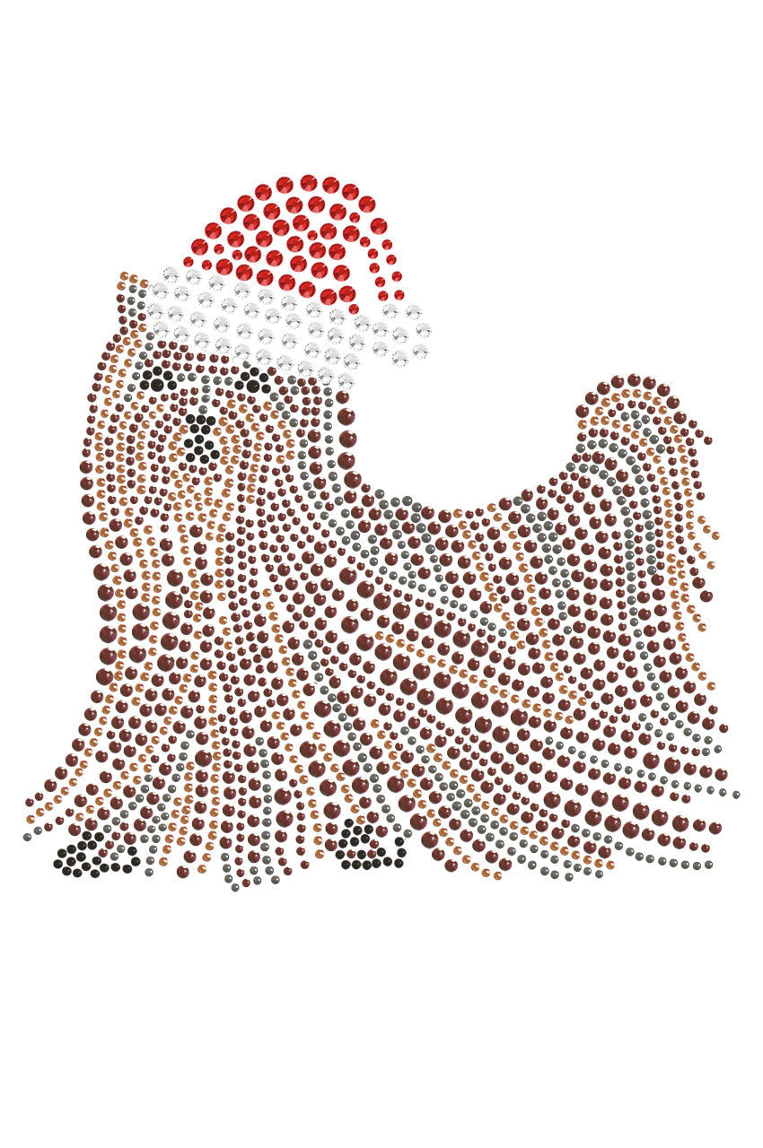 Yorkie with Santa Hat - Womens T-shirt