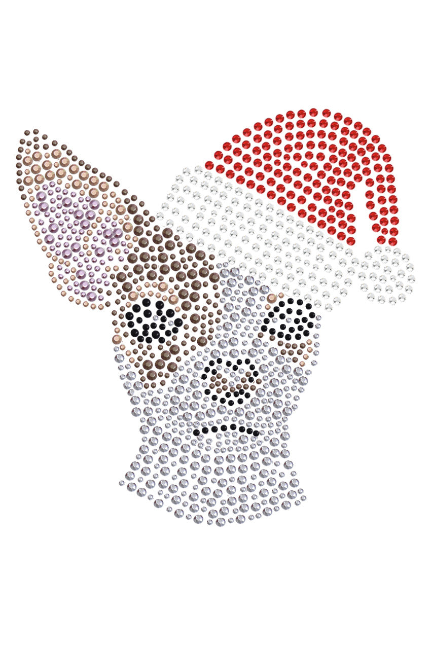Chihuahua Face with Santa Hat - Womens T-shirt