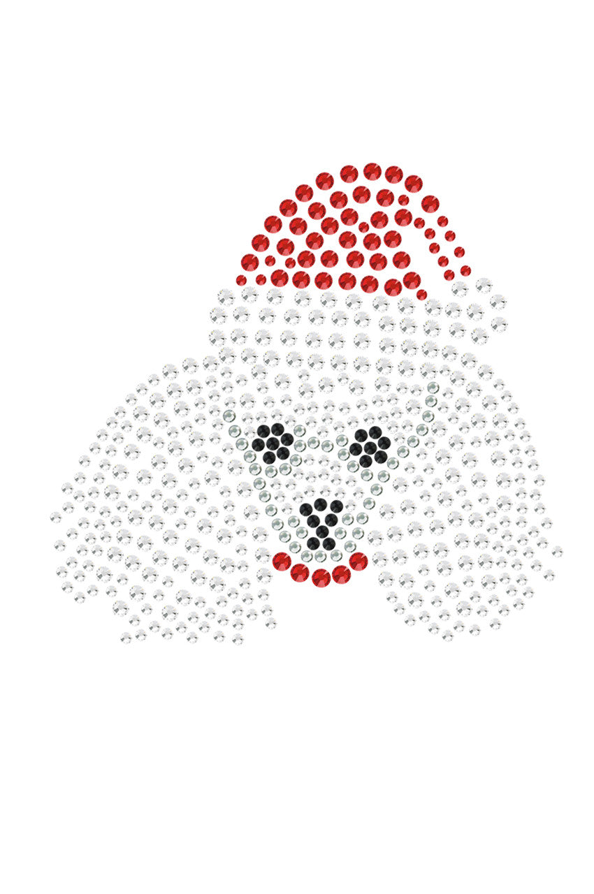 Poodle Face with Santa Hat - Womens T-shirt
