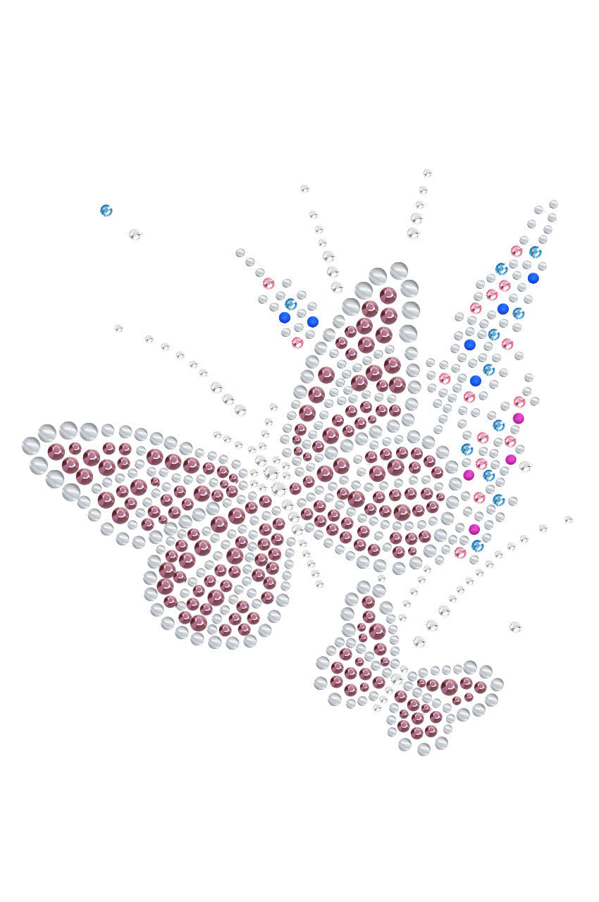 Pink Butterfly with Flowers - Bandannas