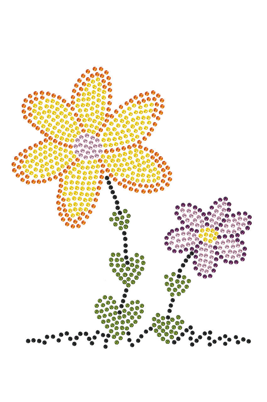 Orange & Purple Flowers - Womens T-shirt