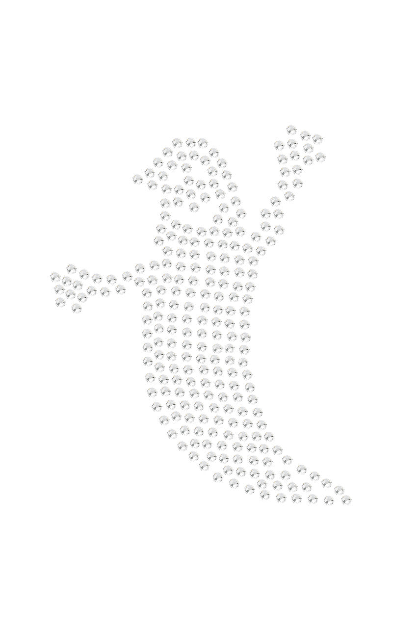 Skinny Rhinestone Ghost - Womens T-shirt