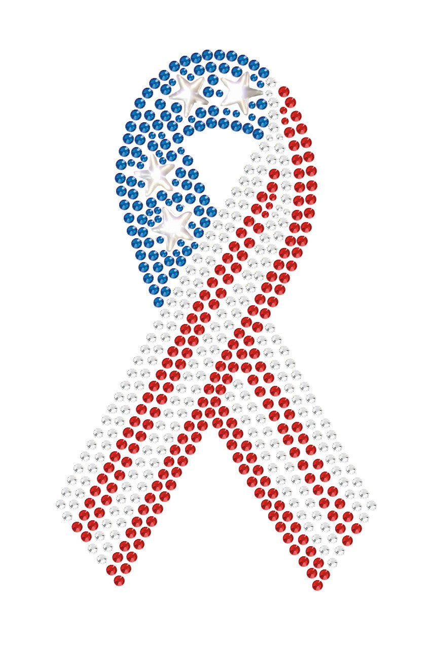 Ribbon (Red, White, & Blue) - Womens T-shirt