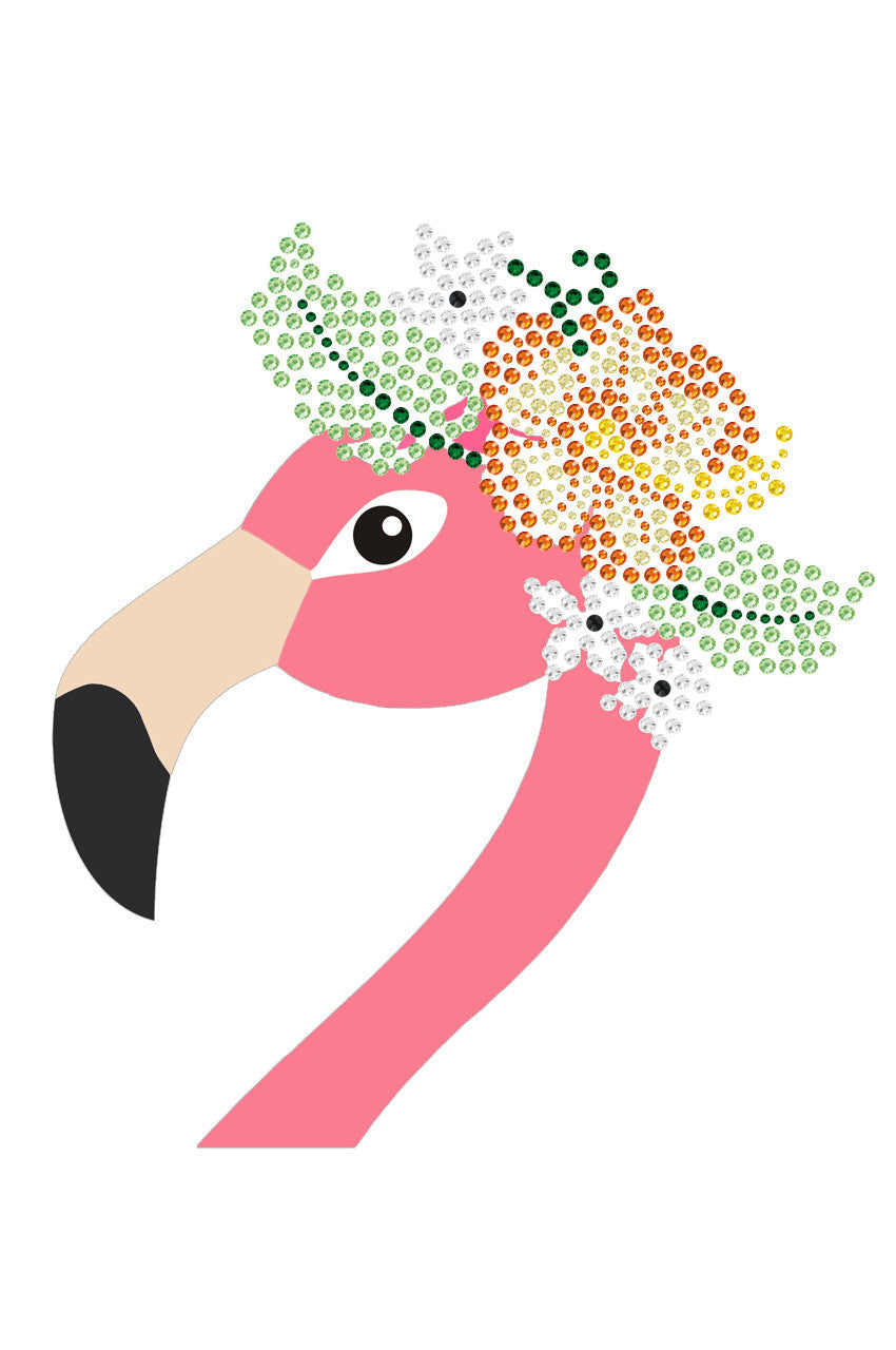Flamingo with Flowers - Womens Tee