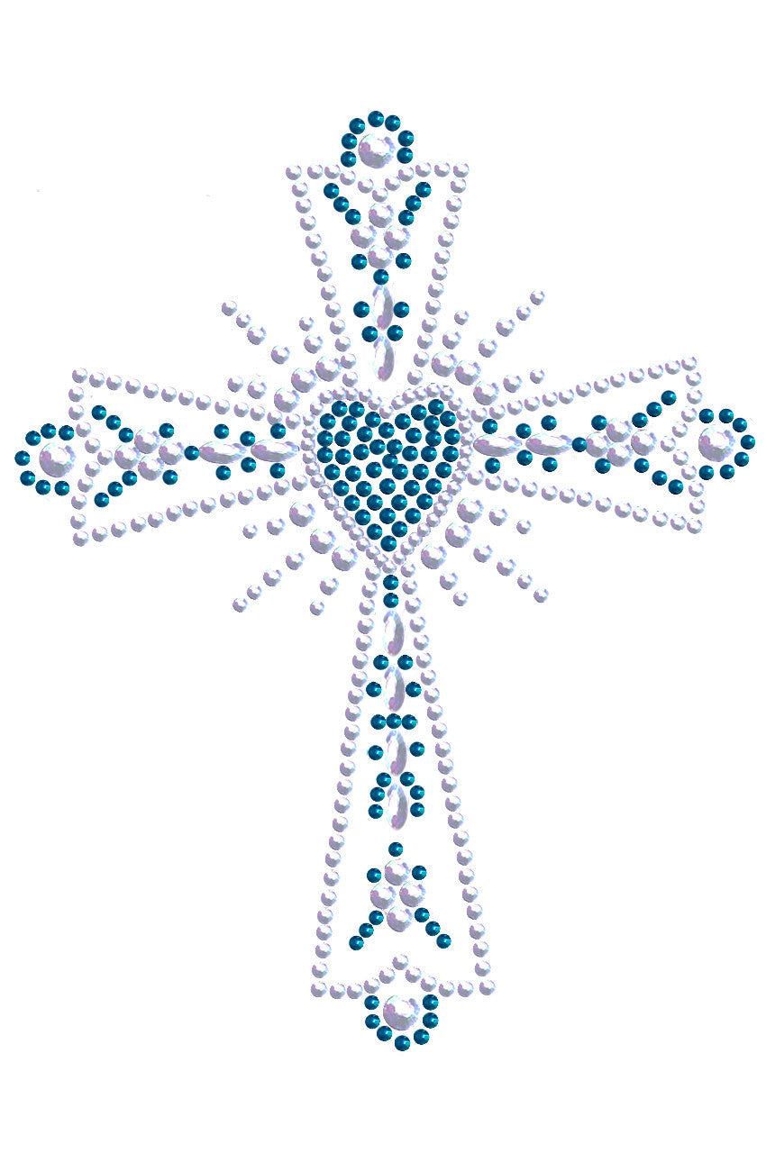 Cross (Silver & Blue) - Womens T-shirt