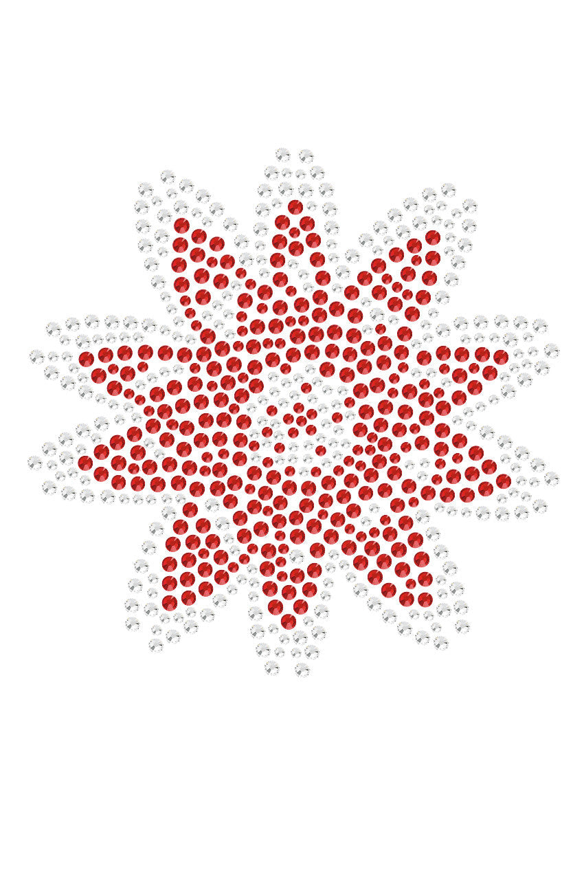Red Rhinestone Flower - Womens T-shirt