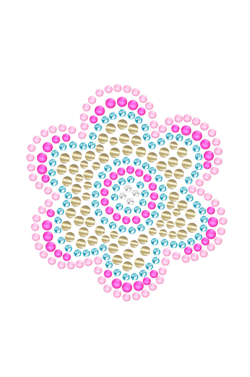 Multicolor Nailhead Flower - Womens T-shirt