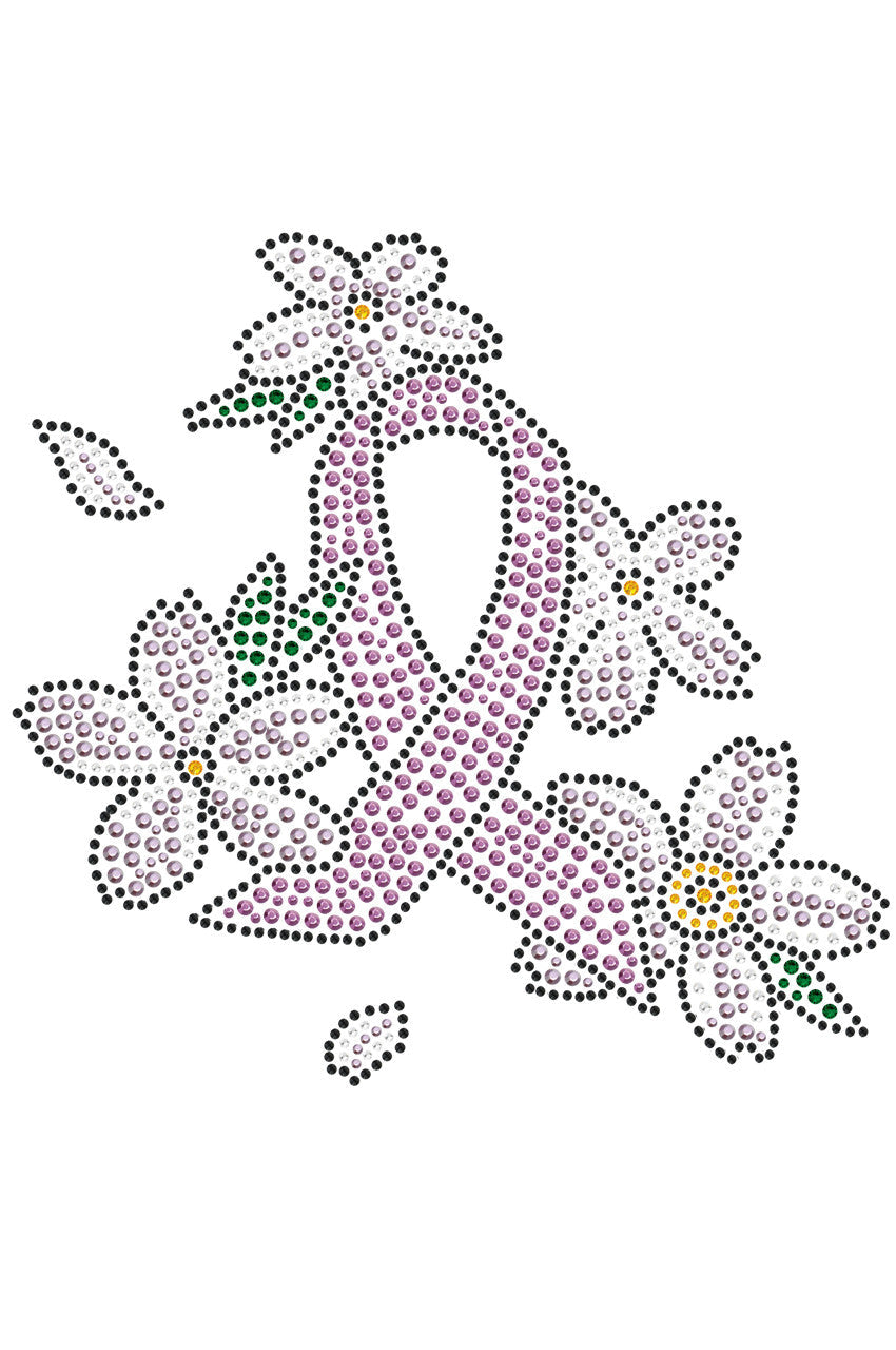 Pink Ribbon with Flowers - Womens T-shirt