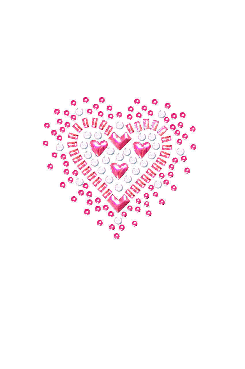 Pink Austrian crystal Heart - Womens T-shirt
