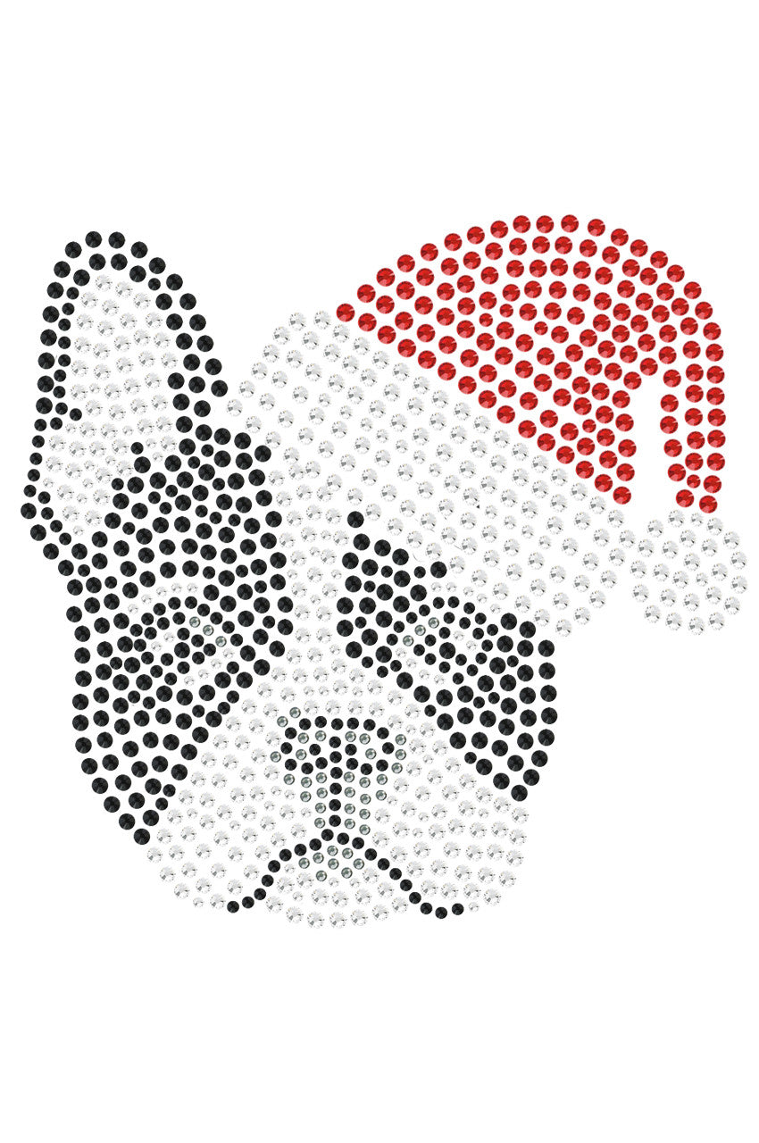 Boston Terrier with Santa Hat - Womens T-shirt