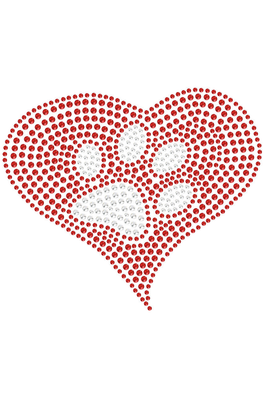 Red Heart with Paw 2 - Womens T-shirt