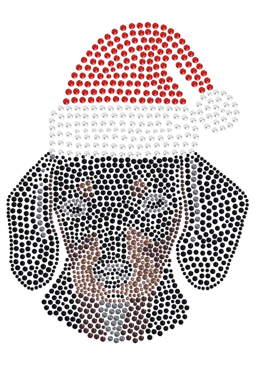 Dachshund Face with Santa Hat - Womens T-shirt