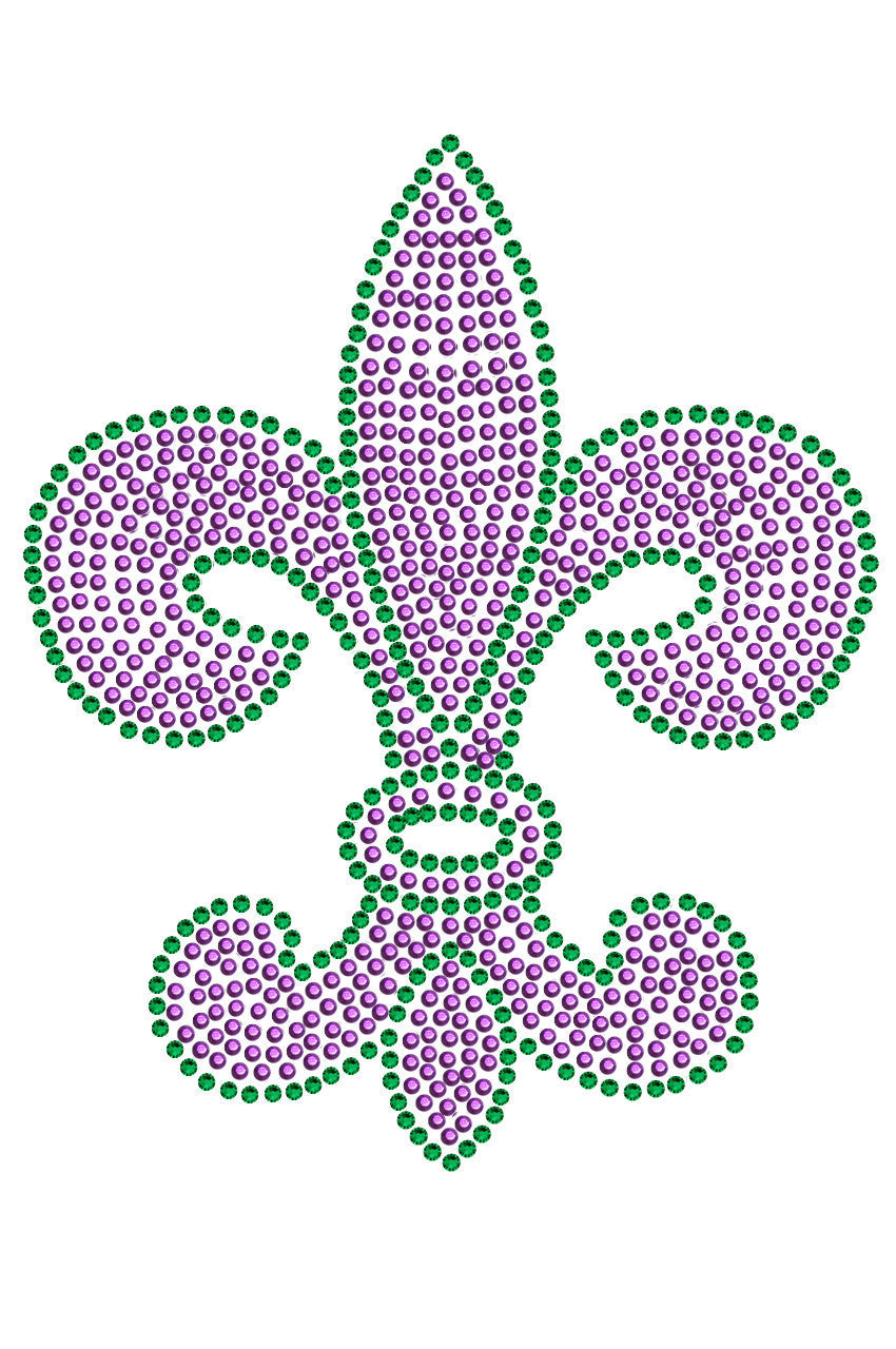 Fleur de Lis (Purple & Green) - Womens T-shirt