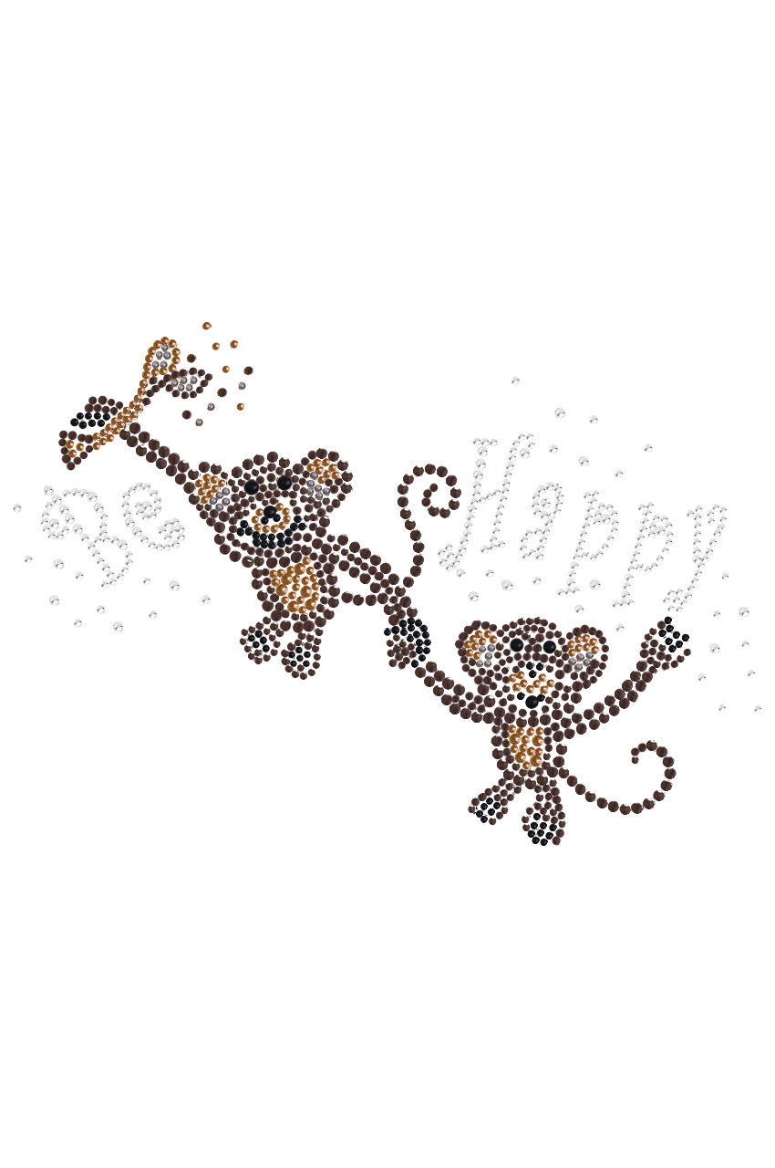 Monkeys - Be Happy - Womens T-shirt